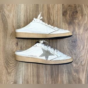 Golden Goose Ball Star White Leather Star Mule Sneakers Size 39